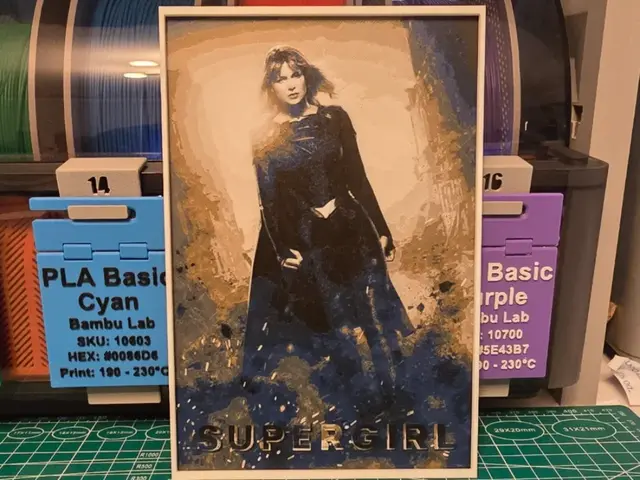 HueForge model: Supergirl Poster - Hueforge Art by Lumpy3D