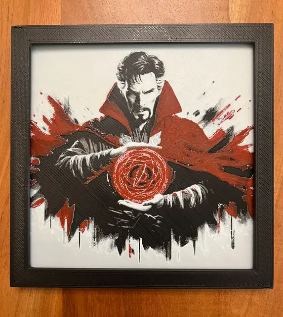 HueForge model: Dr. Strange in Red Cape by JustBe 3D Printing