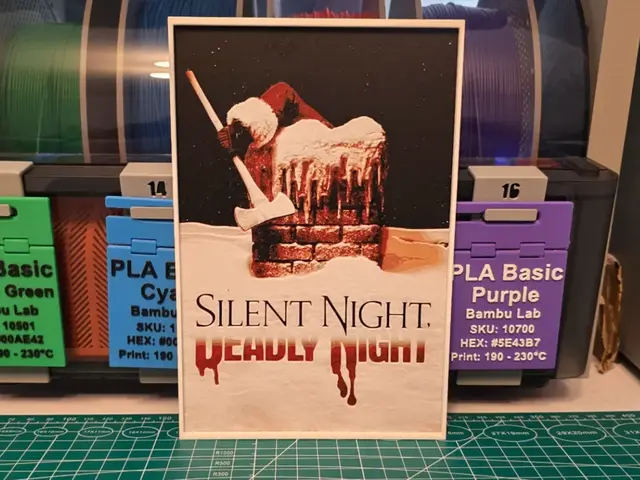 HueForge model: Silent Night, Deadly Night Movie Poster - Hueforge by Lumpy3D