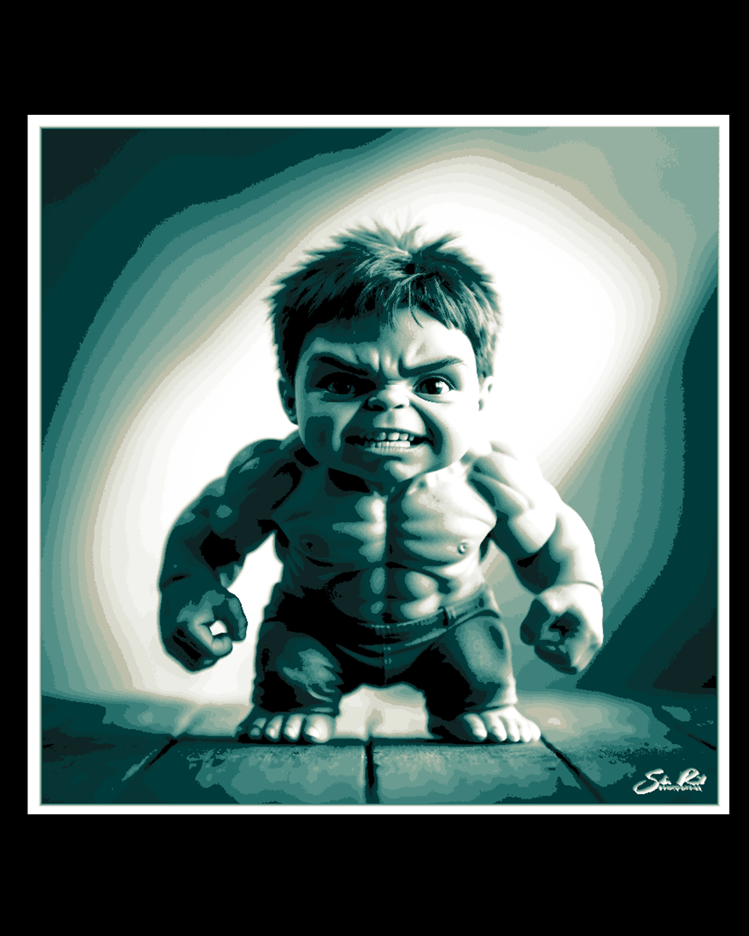 Chibi Art - Little one Photo of the Incredible Hulk from Marvel Comics by BooneCo3d HueForge model: Chibi Art - Little one Photo of the Incredible Hulk from Marvel Comics by BooneCo3d