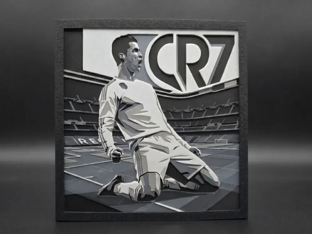 Ronaldo Goal Celebration - Hueforge by LED HueForge model: Ronaldo Goal Celebration - Hueforge by LED