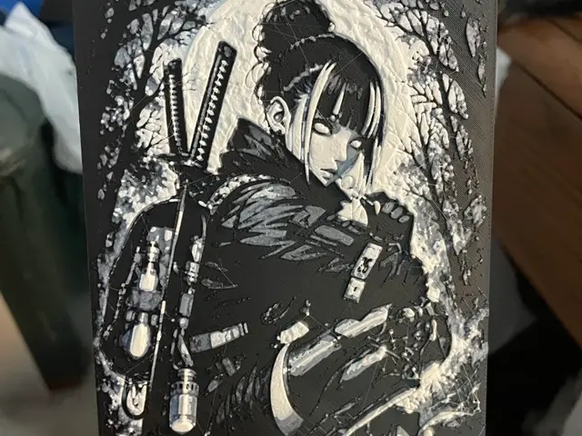 HueForge model: Cyber Punk Samurai Woman by Advancedtechworldwide