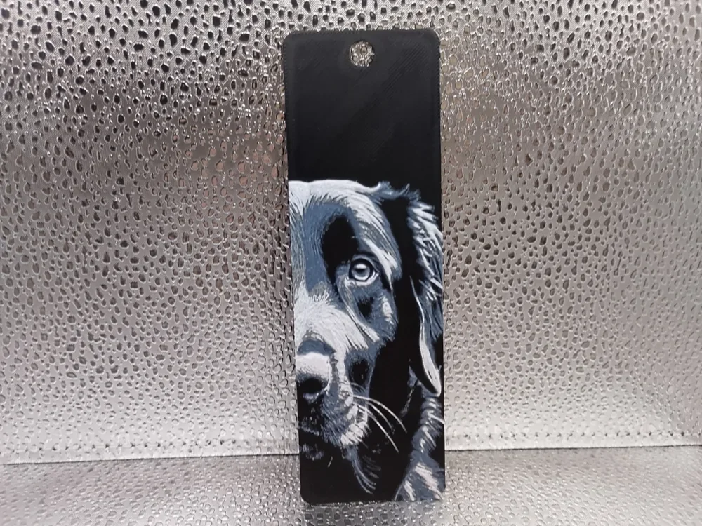 Flat-Coated Retriever Bookmark – Hueforge by Borishotch Industries HueForge model: Flat-Coated Retriever Bookmark – Hueforge by Borishotch Industries