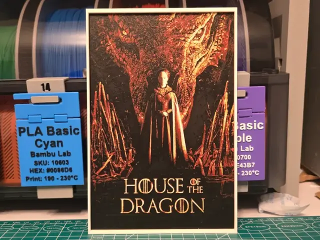 HueForge model: House of the Dragon Poster - Hueforge Art by Lumpy3D