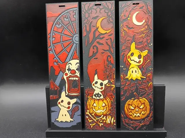 HueForge model: Mimikyu Halloween Bookmark Set by 3djd