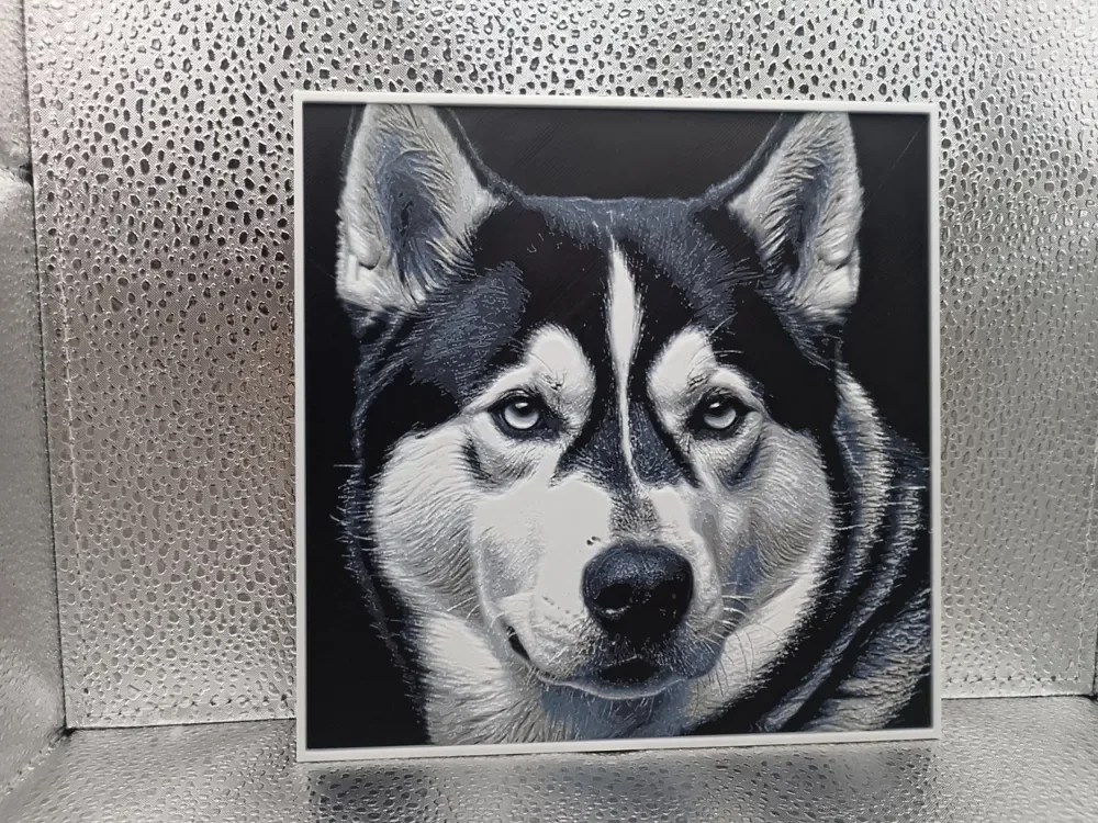 Siberian Husky – Hueforge by Borishotch Industries HueForge model: Siberian Husky – Hueforge by Borishotch Industries
