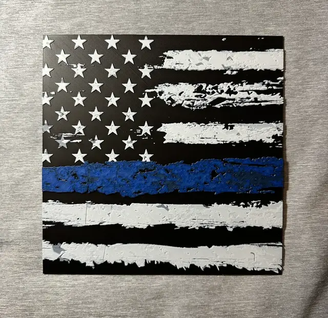 HueForge model: US Flag - Police Hueforge by Hey Ben