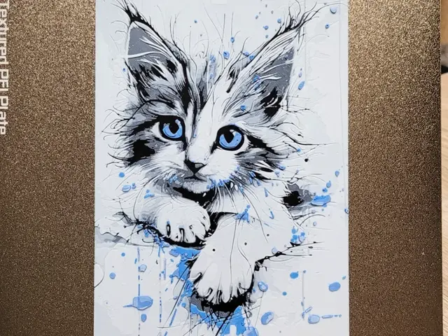 HueForge model: Cat Hueforge - Painter cat 3 - Kitten Blue eyes by Vincent111