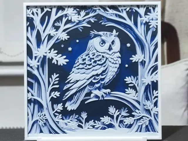 HueForge model: Paperart The Owl - HueForge 3 Color by BoDad
