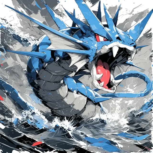 HueForge model: Gyarados Hueforge 5 & 4-color versions by LoFi Layers
