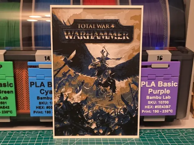 HueForge model: Total War: War hammer Game Poster - Hueforge Art by Lumpy3D