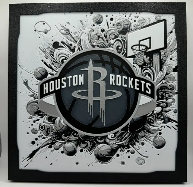 HueForge model: Houston Rockets - NBA Hueforge by Canadian Gamer