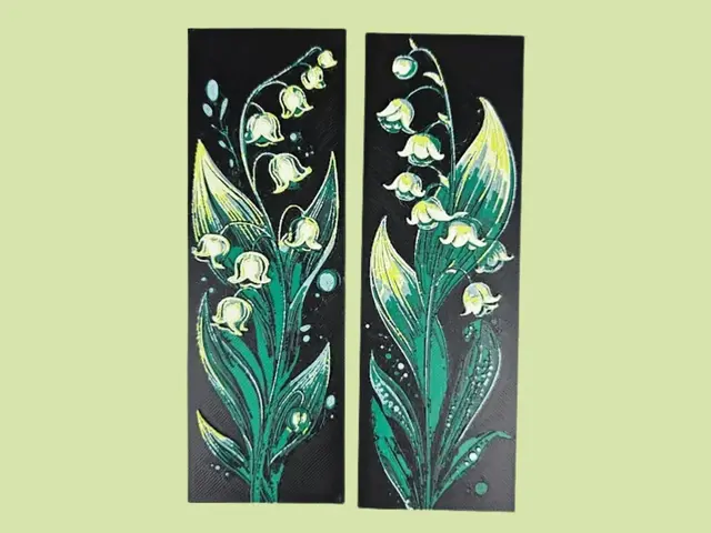 HueForge model: Lily of the Valley Floral Bookmarks by BusyKikiBee