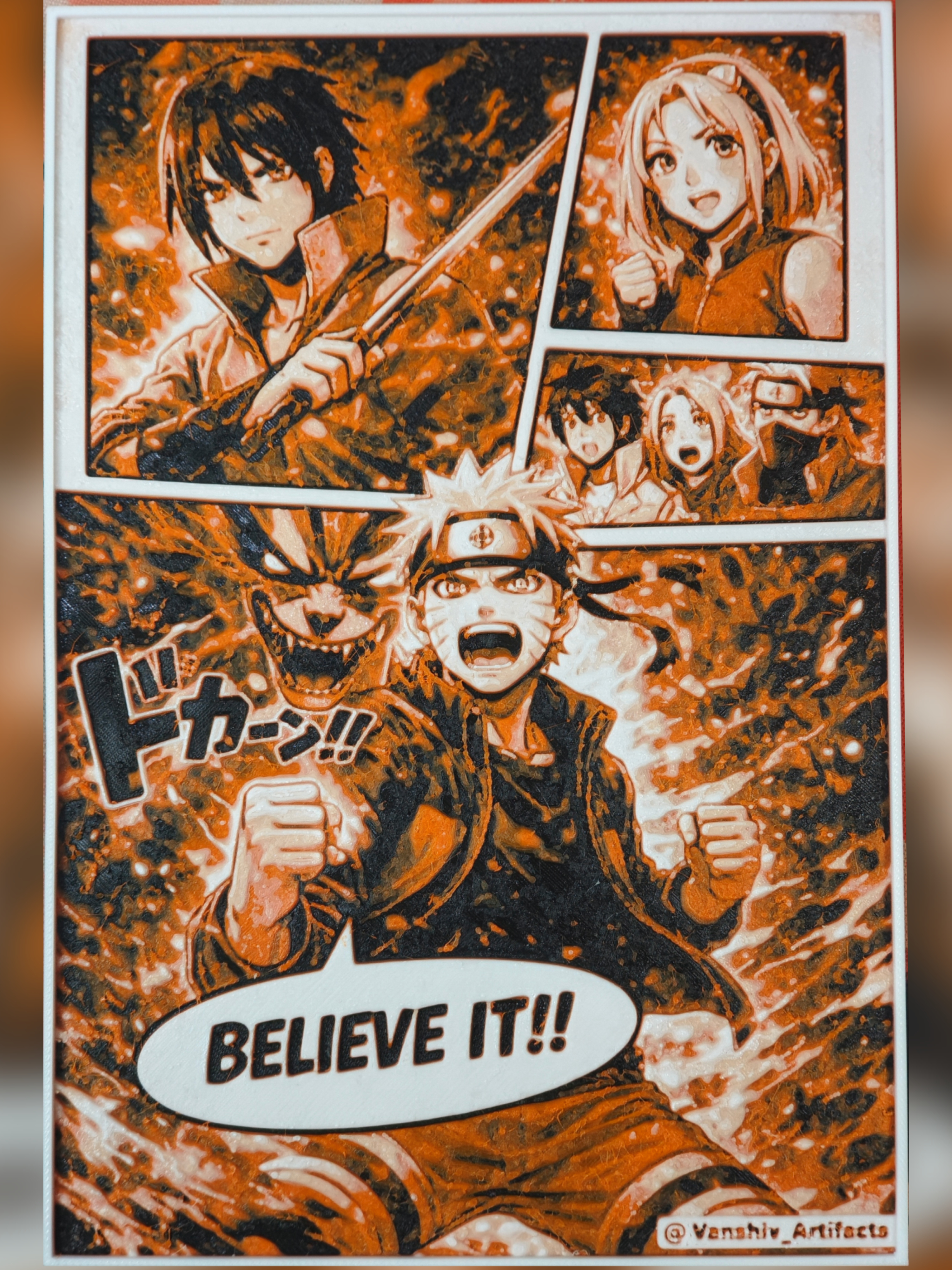Naruto – Manga Style HueForge Wall Art.3mf by vanshivartifacts HueForge model: Naruto – Manga Style HueForge Wall Art.3mf by vanshivartifacts