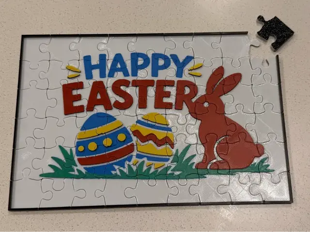 HueForge model: Happy Easter Puzzle by Thadius