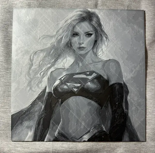 HueForge model: Supergirl Black and White Hueforge by Hey Ben