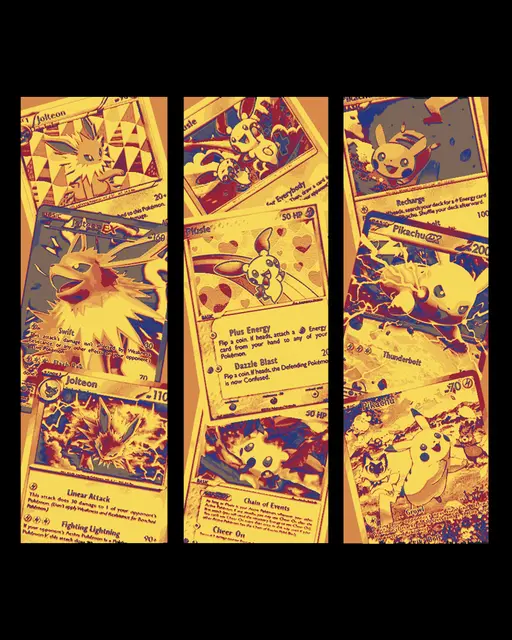 HueForge model: Fan Art of the Pokemon - Electric trio Jolteon, Pikachu and Plusle - Bookmarks by BooneCo3d