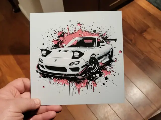 HueForge model: Graffiti Mazda RX-7 Hueforge by 3Ree Printing