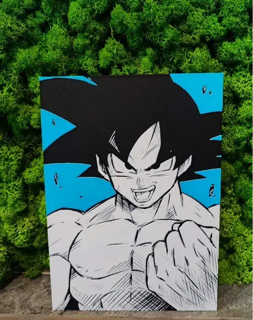 HueForge model: Goku - ( Customisable Background) by Garuda3D