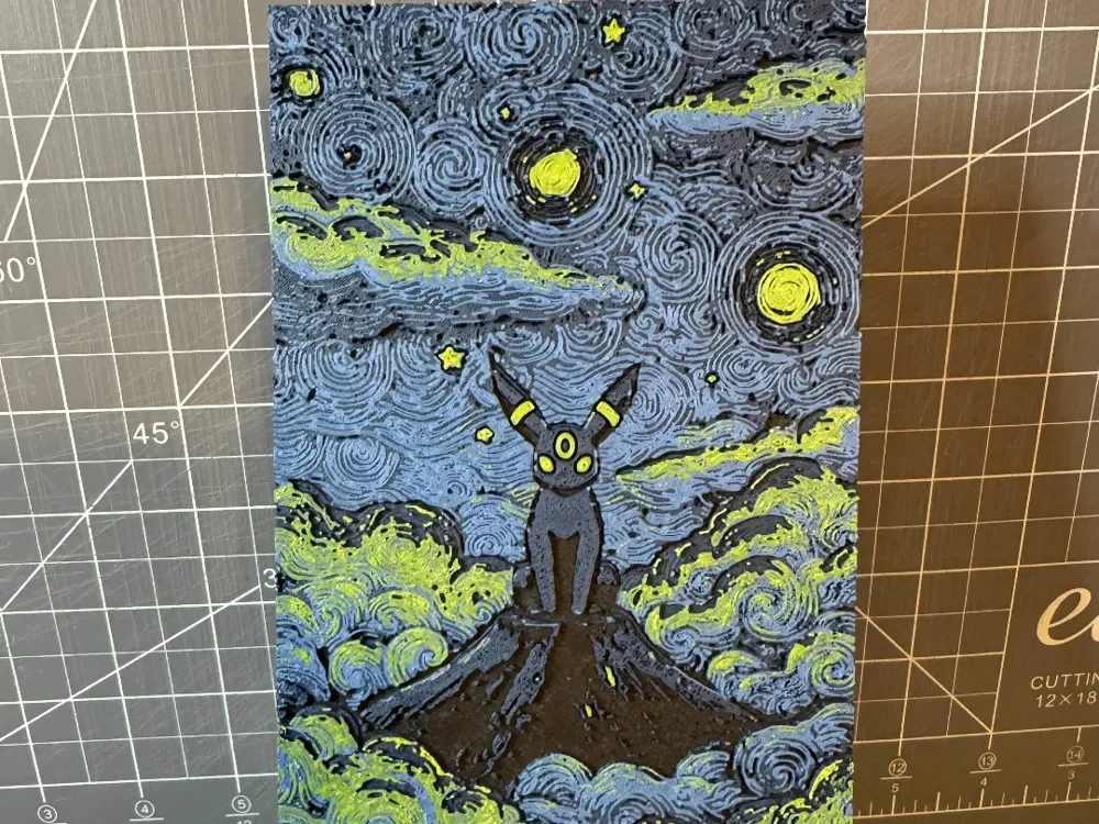 4x8 Starry Nights Umbreon by SBC Creations HueForge model: 4x8 Starry Nights Umbreon by SBC Creations