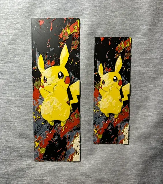 HueForge model: Pikachu Bookmarks - 2 sizes by Hey Ben
