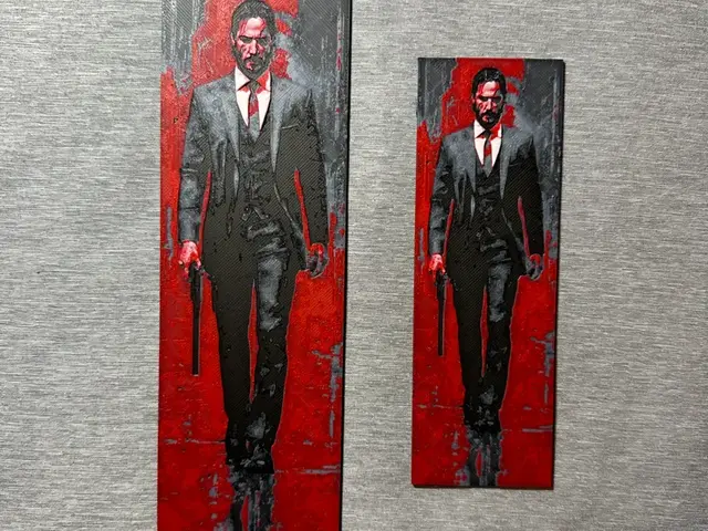 HueForge model: John Wick Hueforge Bookmark - 2 sizes by Hey Ben