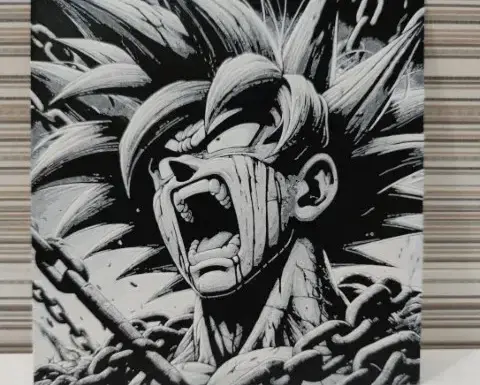 HueForge model: Hueforge Goku in chains by Litolunar