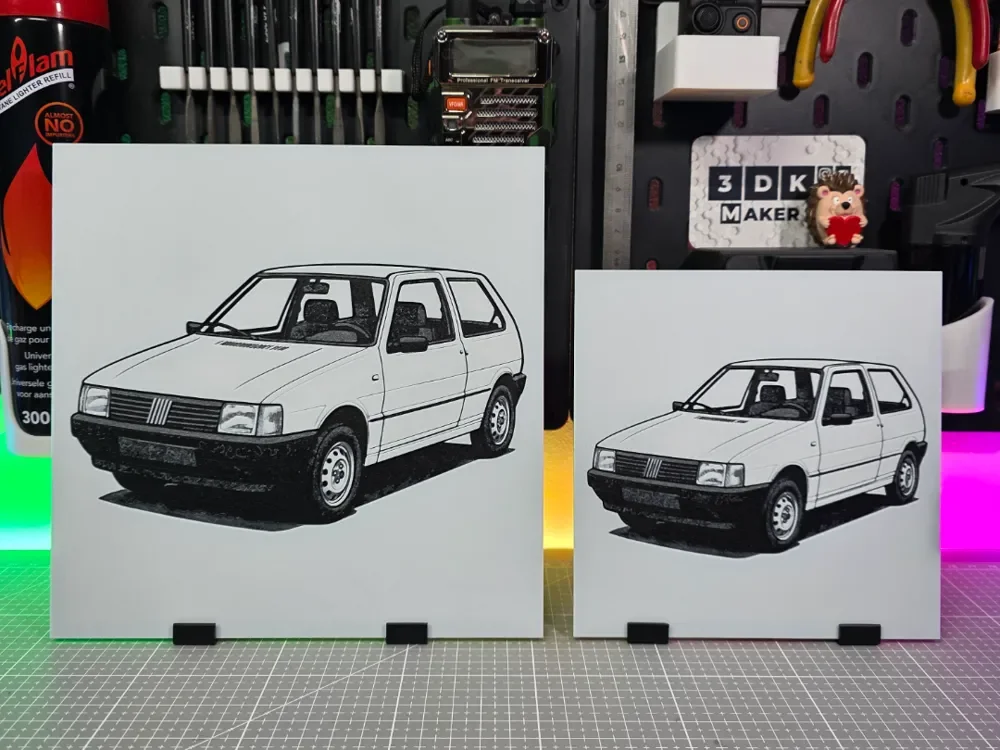 Fiat Uno - Hueforge - 3 Colors by Montoya Maker HueForge model: Fiat Uno - Hueforge - 3 Colors by Montoya Maker