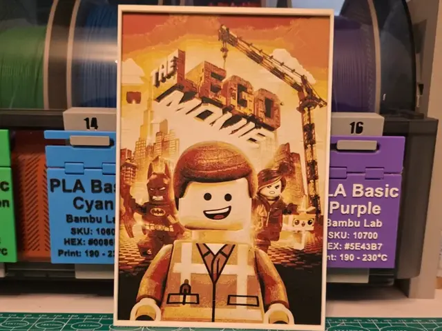 HueForge model: The Bricks Movie Poster - Hueforge Art by Lumpy3D