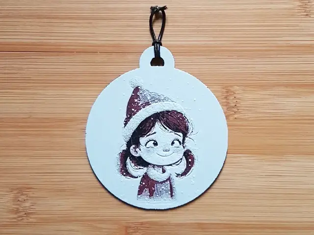 HueForge model: Christmas Ornament, Cartoon girl, Hueforge by Dame Jo