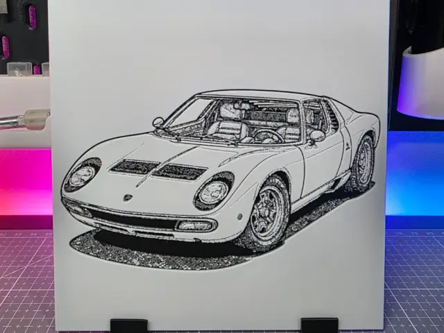 HueForge model: Lamborghini Miura - Hueforge - 3 Colors by Montoya Maker