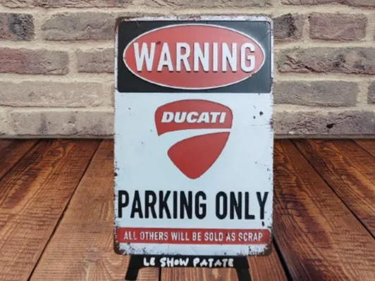 Vintage Parking Sign: Ducati hueforge by leshowpatate HueForge model: Vintage Parking Sign: Ducati hueforge by leshowpatate