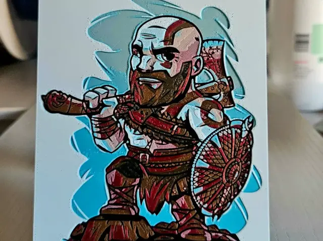 HueForge model: Kratos funny by Mano's 3d_Art