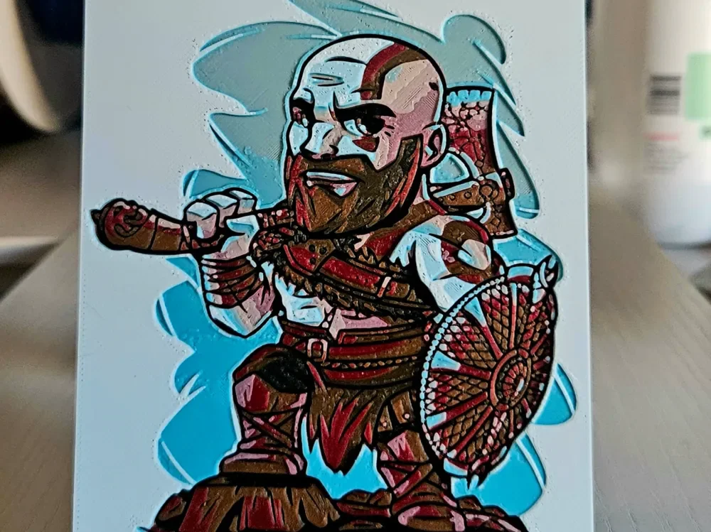 Kratos funny by Mano's 3d_Art HueForge model: Kratos funny by Mano's 3d_Art