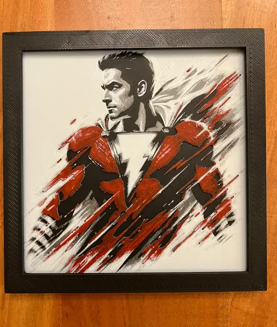 HueForge model: Shazam in Red by JustBe 3D Printing