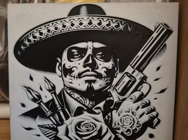 HueForge model: Day of the dead man hueforge by Buntsta