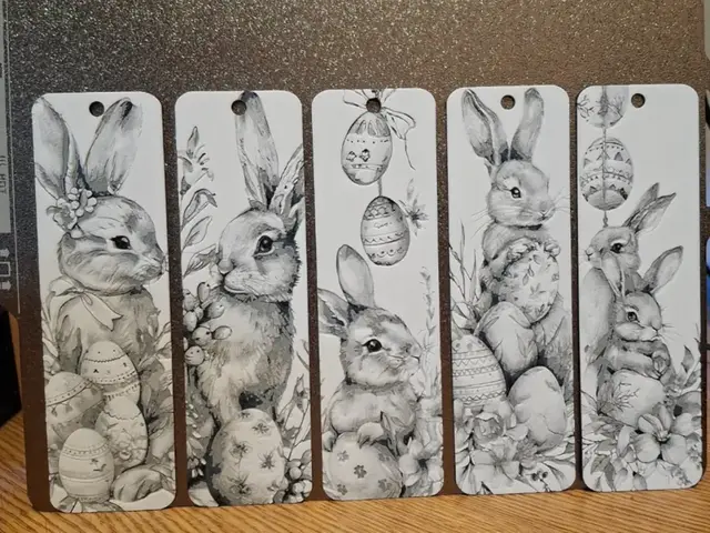 HueForge model: Set of 5 Easter bunny bookmarks by 3dGlow
