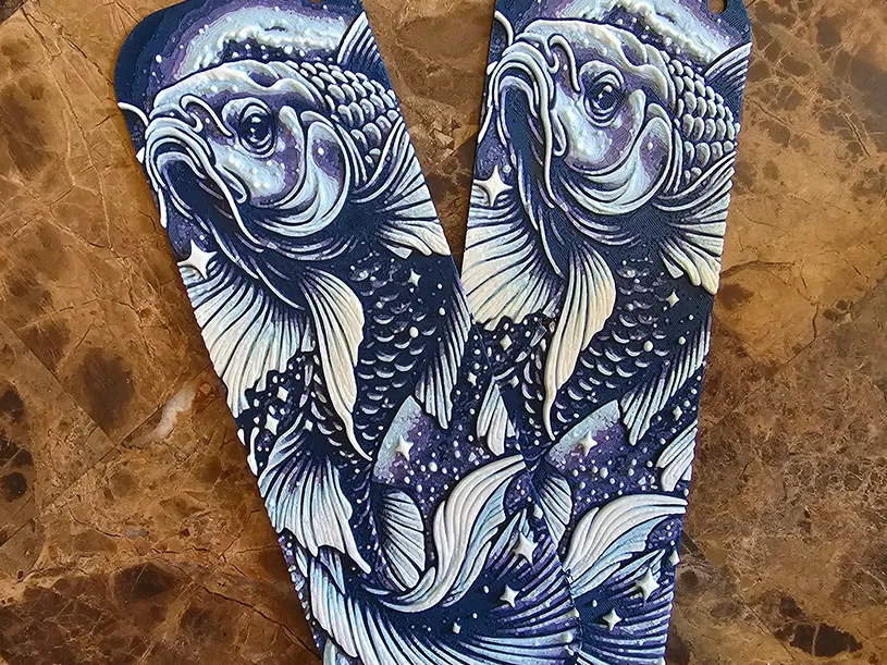 Koi Fish Bookmark-Hueforge-4 Colors by doodleddigital HueForge model: Koi Fish Bookmark-Hueforge-4 Colors by doodleddigital