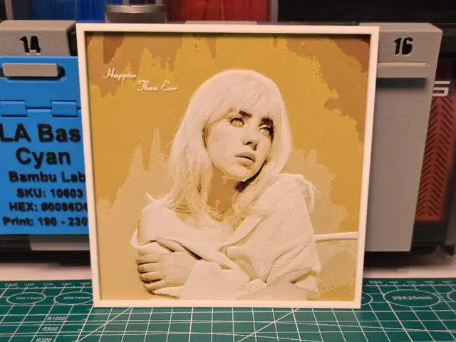 HueForge model: Billie Eilish "Happier Than Ever" Album - Hueforge by Lumpy3D