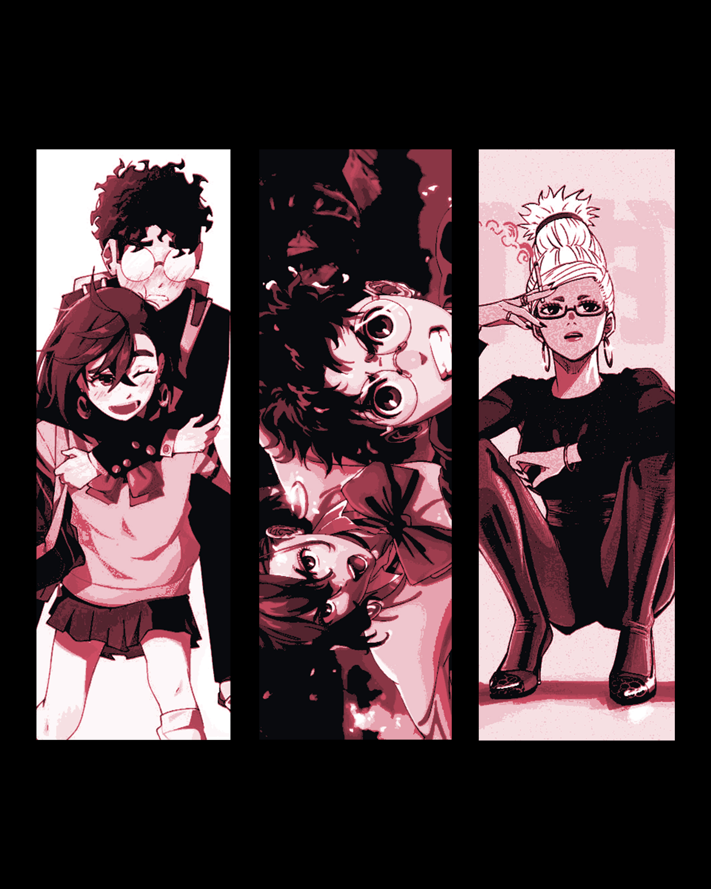 fanart bookmarks for the manga - Dandadan with Momo, Okaru and Seiko by BooneCo3d HueForge model: fanart bookmarks for the manga - Dandadan with Momo, Okaru and Seiko by BooneCo3d