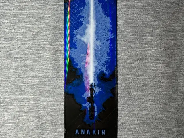 HueForge model: Anakin Light Saber Bookmark - Flatforge by Hey Ben