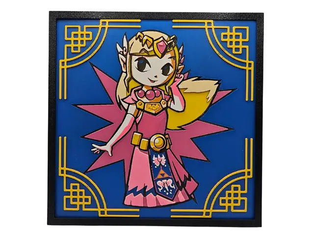 HueForge model: Toon Zelda (hueforge and bookmark combo) by BusyKikiBee