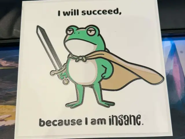 HueForge model: I will succeed because I'm insane -Frog Warrior 4c by IslandLooter