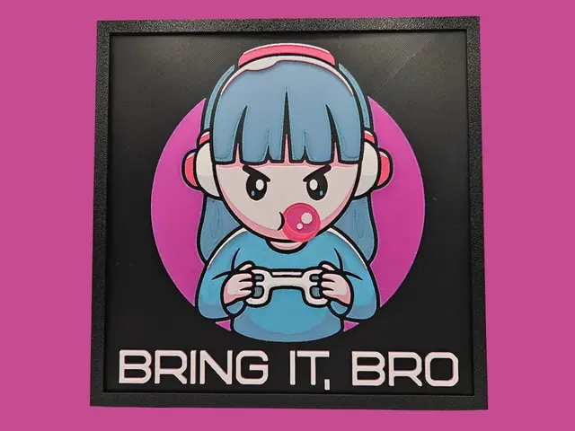 HueForge model: Bring it Bro (Gamer Girl) by BusyKikiBee