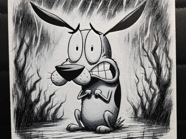 HueForge model: Courage the Cowardly Dog by TheHueforgeLady