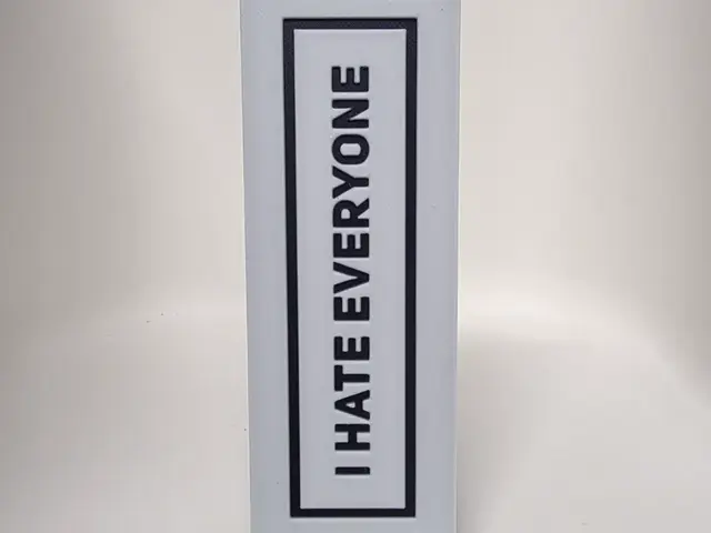 HueForge model: I hate everyone bookmark by Morganja