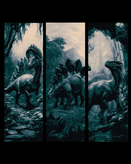 HueForge model: Time of the Dinosaurs - Set of 3 Bookmarks by BooneCo3d