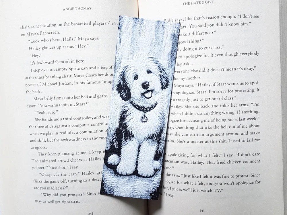 Bookmark, Cute Puppy Dog, English Sheep Dog by Dame Jo HueForge model: Bookmark, Cute Puppy Dog, English Sheep Dog by Dame Jo