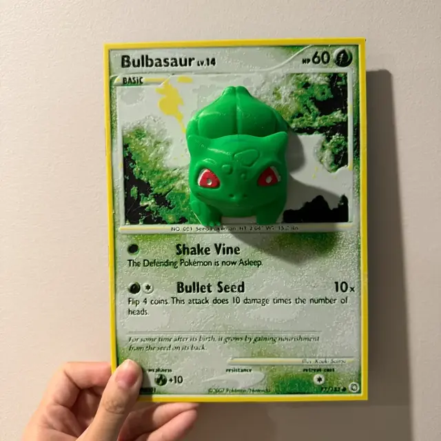 HueForge model: Oversized Bulbasaur Pokemon Card - HueForge Hybrid Print by cyanidesugar