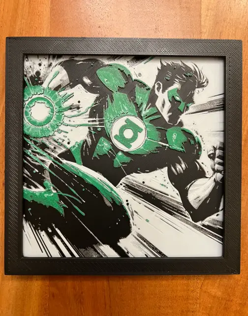 HueForge model: Green Lantern by JustBe 3D Printing